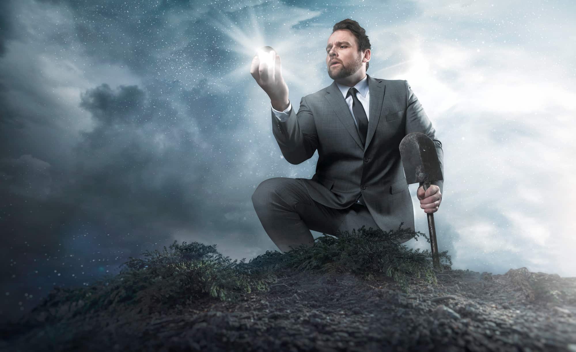 Online Marketing Services | Man Digs Jewel from Dirt