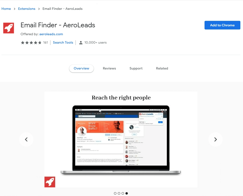 aeroleads email finder - one of the best seo chrome extensions