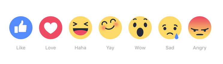 An emoji rainbow of emotion. 