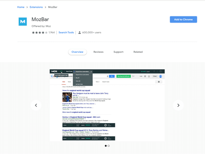 mozbar chrome extensions