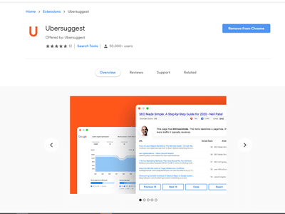 ubersuggest chrome extension